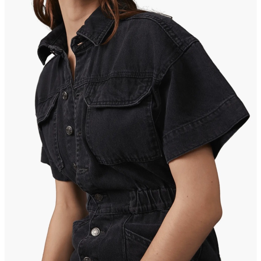 We the Free Marci Denim Jumpsuit | Iron Black | L